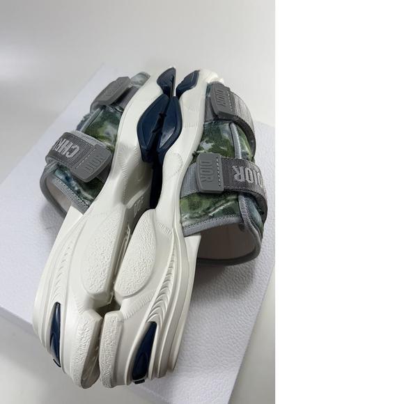 D Wander Shaded Camo Velcro Strappy Blue Slides Sandals E123 - Picture 11 of 12